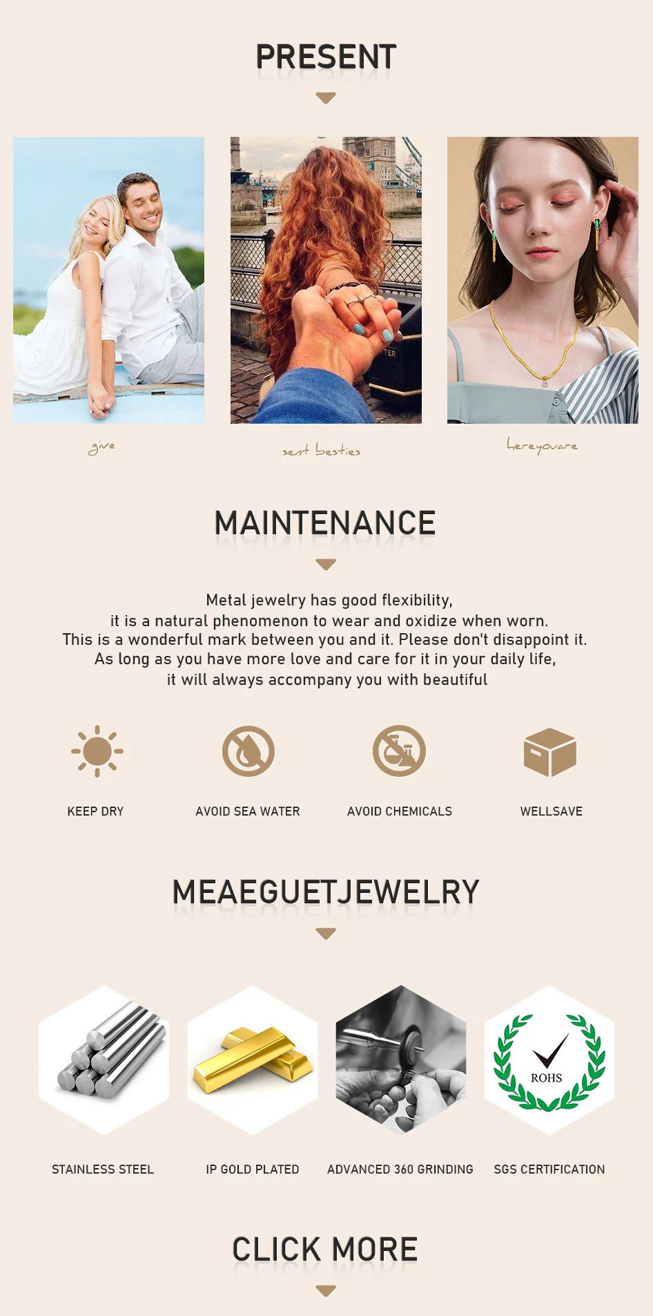 Waterproof Turquoise Necklace Gold Plated Stainless Steel Non-tarnish Wavy Link Chain Bead Choker Necklace Summer Boho Jewelry
