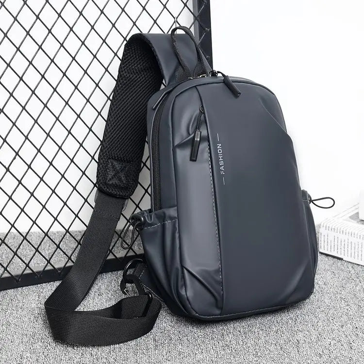 Large Capacity Fashion Waterproof Men's Crossbody Bag Casual Travel Leisure Ladies Single Shoulder Slant Bag Chest Bag