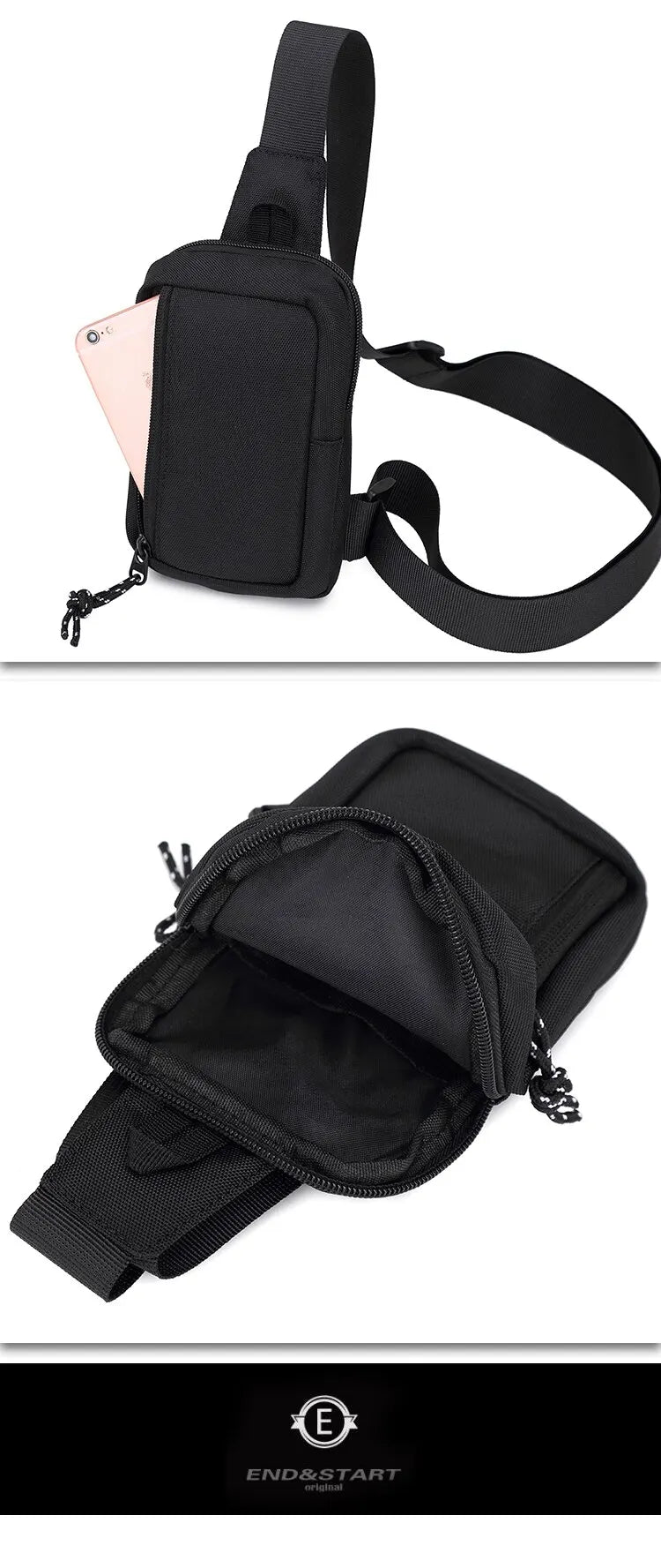 Crossbody Bag Men's Trendy Brand Japanese Street Trend Sports Mini Chest Bag Ins Men's Diagonal Shoulder Bag Simple Cross Bag