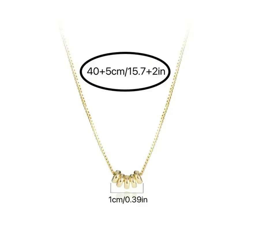 Minimalist Gold Color Stainless Steel Necklace for Women Classic Thin Chains Metal Beads Neck Jewelry