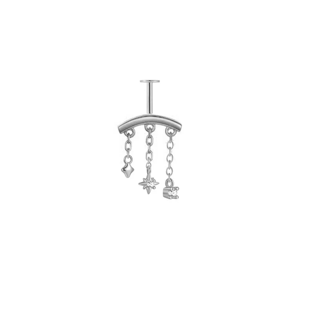 CANNER Pendientes Plata 925 Piercing Stud Earrings For Women Cubic Zirconia 925 Sterling Silver Cartilage Earring Jewerly 1pc