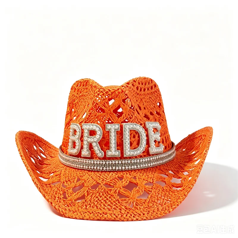 Bridal Malan Flower Style Cowboy Hat All Kinds of Hats for All Seasons Summer Beach Hat Elegant Cowboy Hat Pearl Accessories
