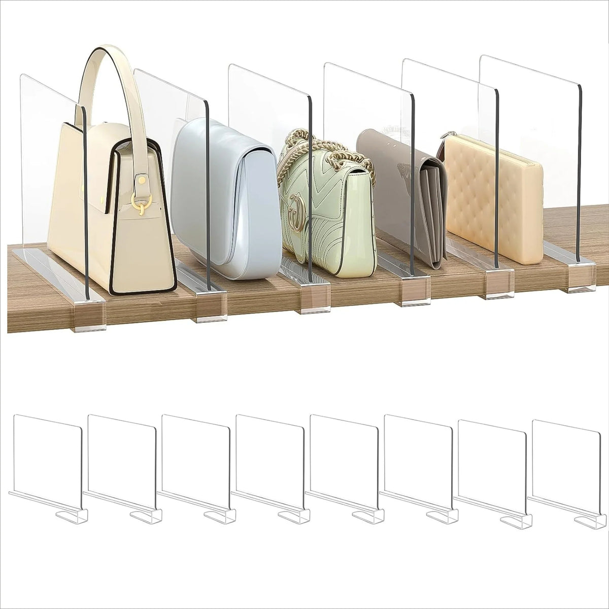 6/4/2/1pcs Transparent Closet Shelf for Wardrobe Organizer Cloth Divider Cupboard Bookcase Divider Baffle Home Organizer