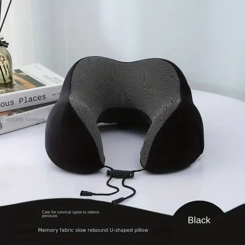 Massage U‑Shaped Memory Foam Travel Neck Pillow Ergonomic Cervical Support Cushion for Airplane Car Road Trip Rest