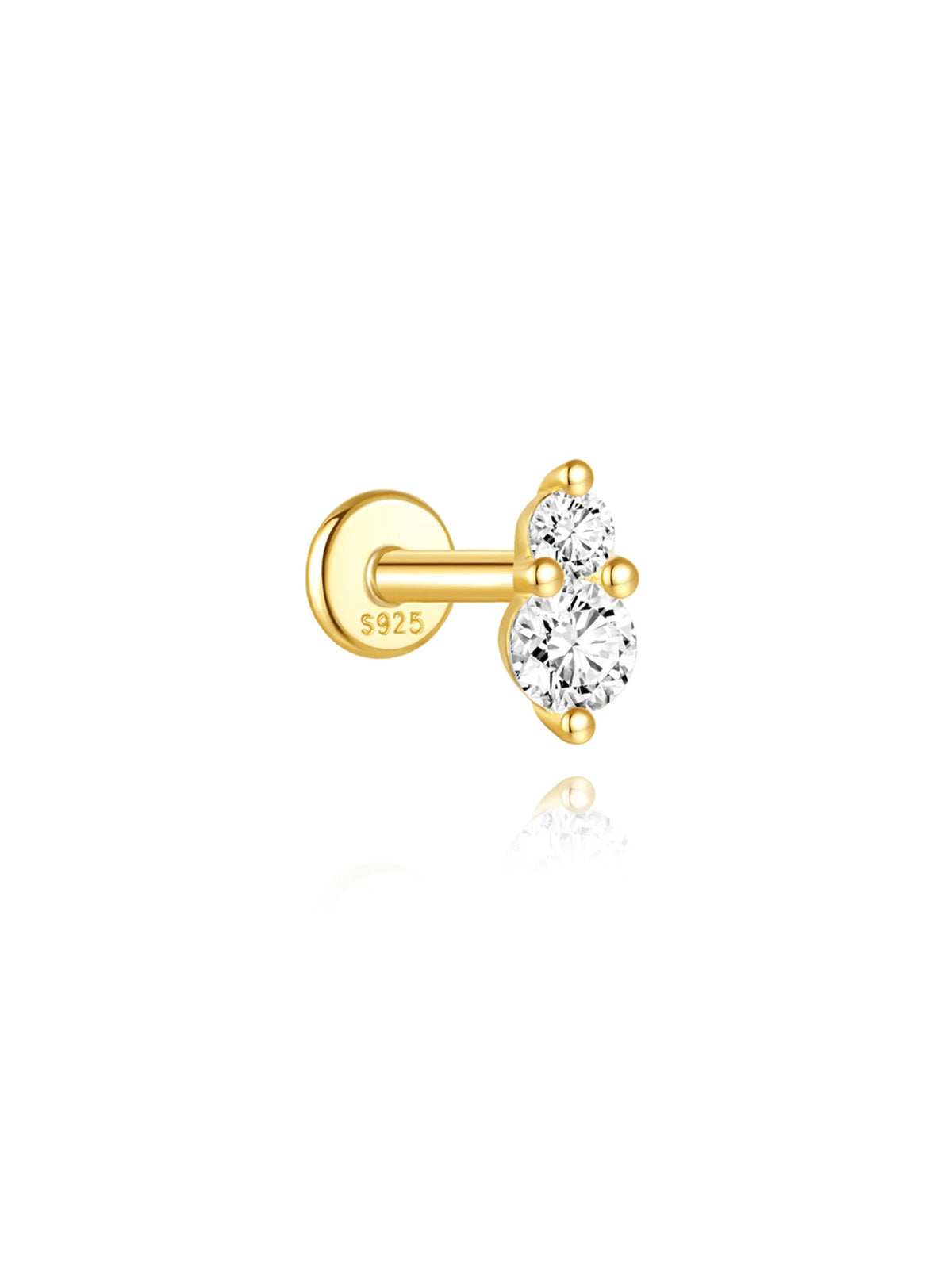 CANNER Pendientes Plata 925 Piercing Stud Earrings For Women Cubic Zirconia 925 Sterling Silver Cartilage Earring Jewerly 1pc
