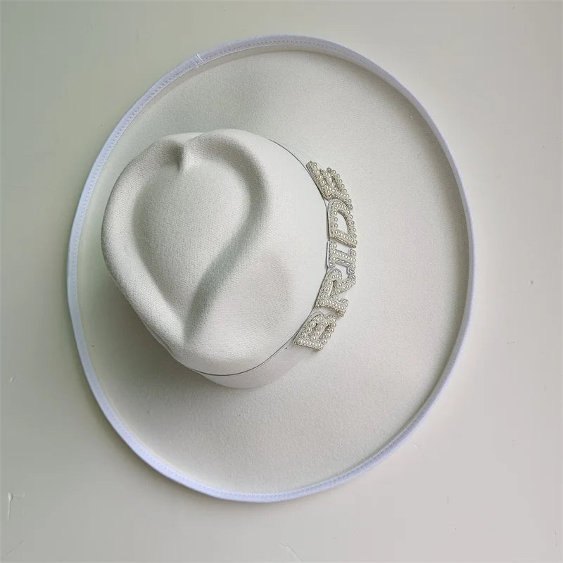 Bridal Malan Flower Style Cowboy Hat All Kinds of Hats for All Seasons Summer Beach Hat Elegant Cowboy Hat Pearl Accessories