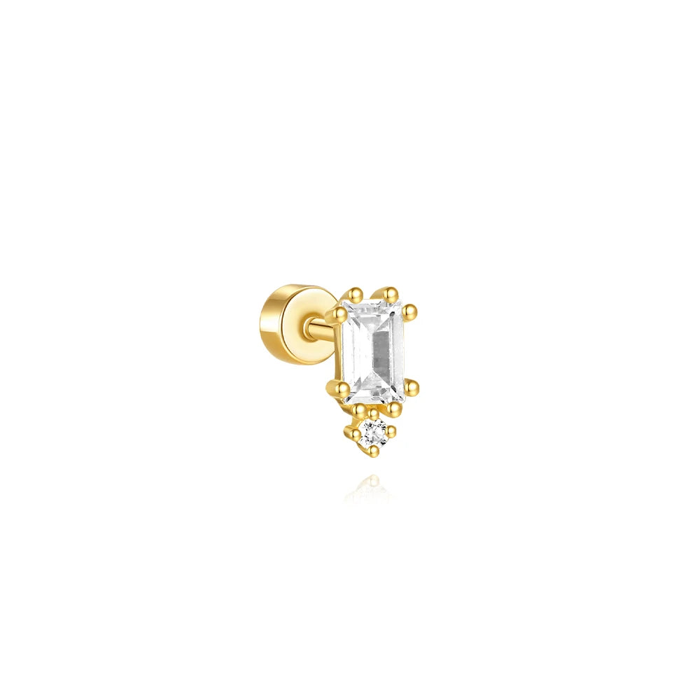 CANNER Pendientes Plata 925 Piercing Stud Earrings For Women Cubic Zirconia 925 Sterling Silver Cartilage Earring Jewerly 1pc