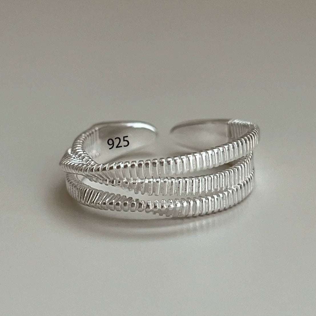 Sam Panda 925 Sterling Silver Rings For Women Men Fine Jewelry Finger Adjustable Open Wing Shape Ring For Party Birthday Gift