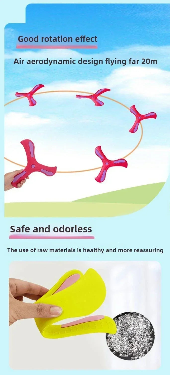 Children Soft Boomerang Toy Three-leaf Cross Outdoor Flying Disc Games Adult-kids Interactive Sports Toys for Decompression Gift