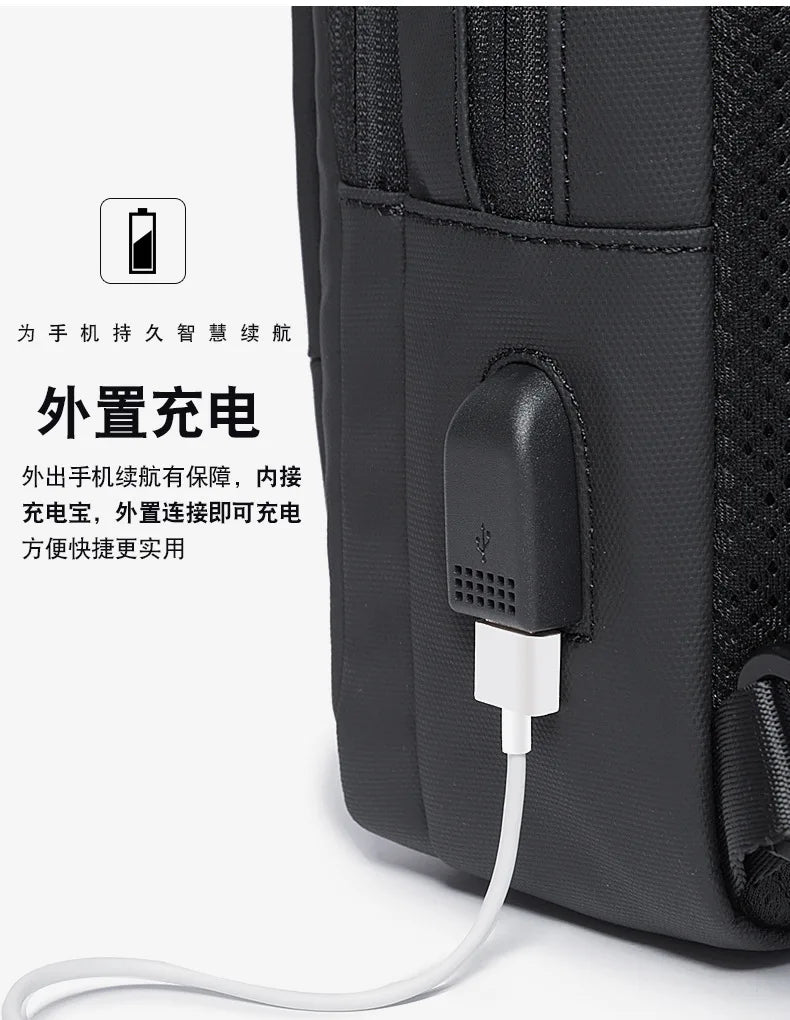 Fashion Men Travel Waterproof Leisure Business Chest Sports Packs Messenger Shoulder Sling Running Bag Men's Boys