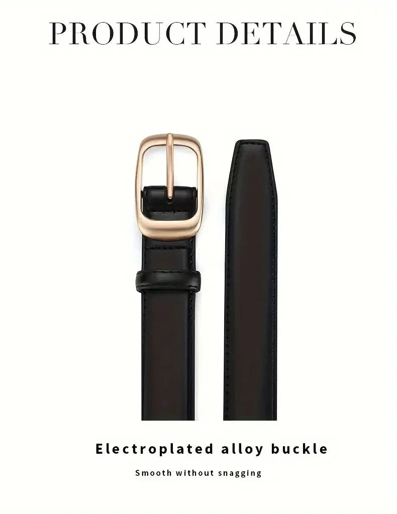 Women's Leather Belts For Jeans Ladies Strap Alloy Metal Pin Buckle Fashion Belt