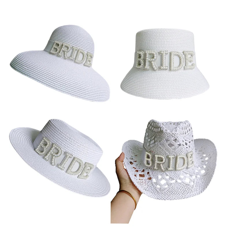 Bridal Malan Flower Style Cowboy Hat All Kinds of Hats for All Seasons Summer Beach Hat Elegant Cowboy Hat Pearl Accessories