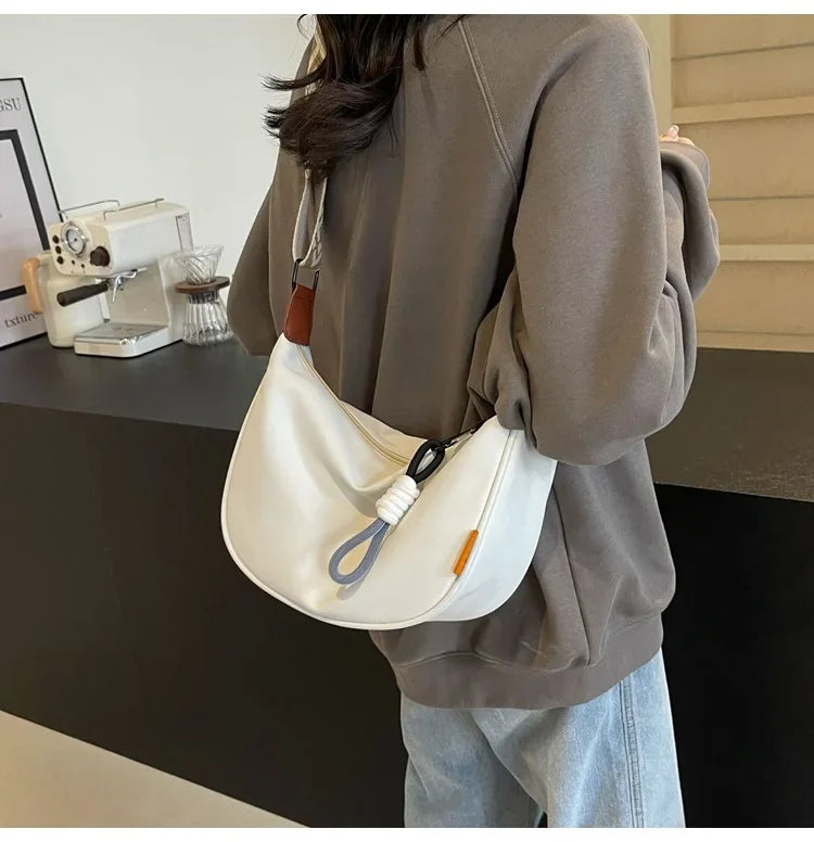 Fashion Crossbody Bag Simple Wide Shoulder Strap Design Single Shoulder Bag Original Style Commuting Dumpling Women Bag