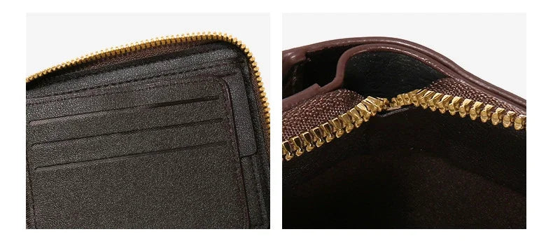 Short Horizontal Zipper Coin Pocket Tri-fold Card Case Purse Billetera Hombre Vintage Men High Quality PU Leather Small Wallet