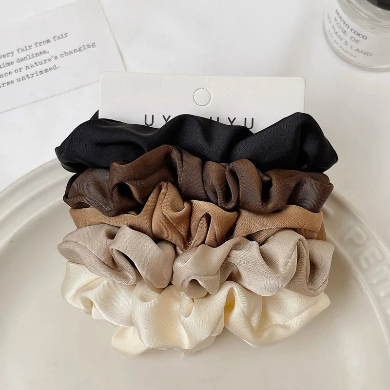 Elegant Satin Hair Scrunchies for Women Softer Than Elastic Bands Hair Rope Girls Elegant Strong Ponytail Hair Ties Accessories