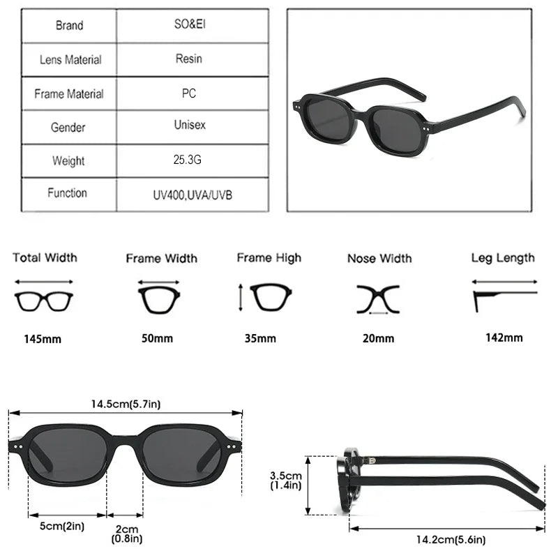 SO&EI Retro Small Oval Sunglasses Women Shades UV400 Fashion Rivets Men Jelly Color Gradient Punk Sun Glasses