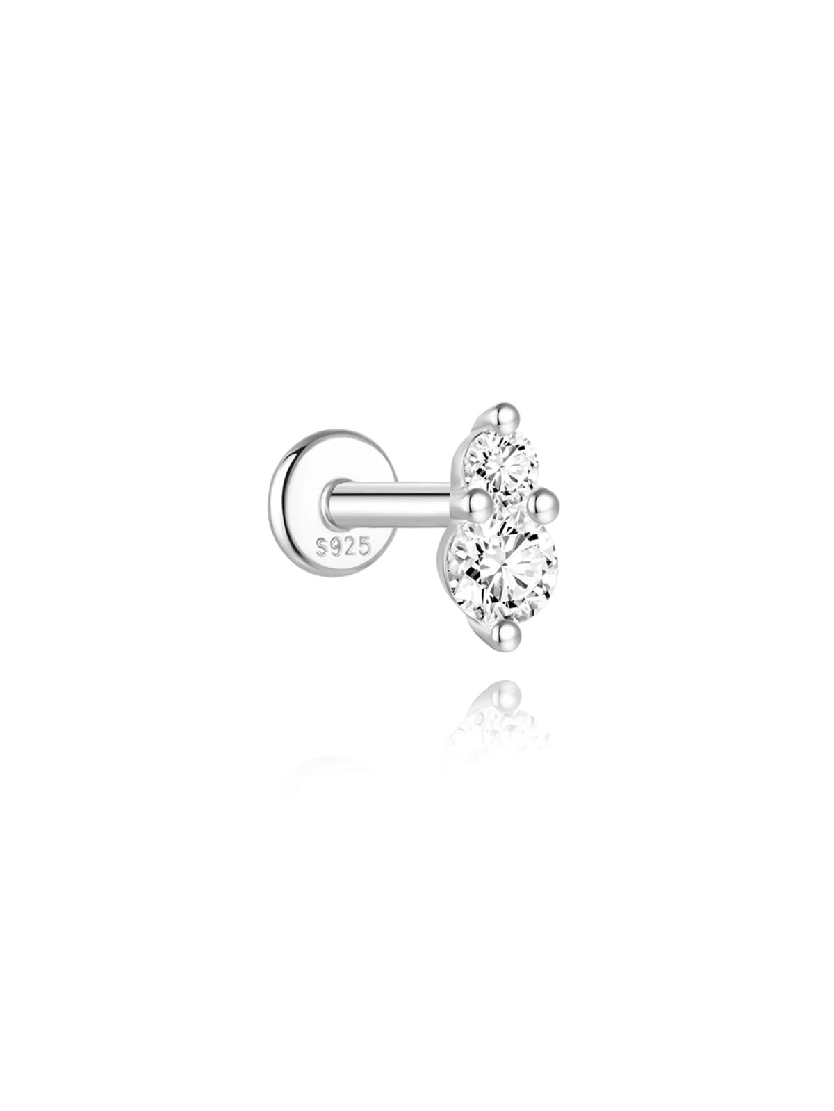 CANNER Pendientes Plata 925 Piercing Stud Earrings For Women Cubic Zirconia 925 Sterling Silver Cartilage Earring Jewerly 1pc