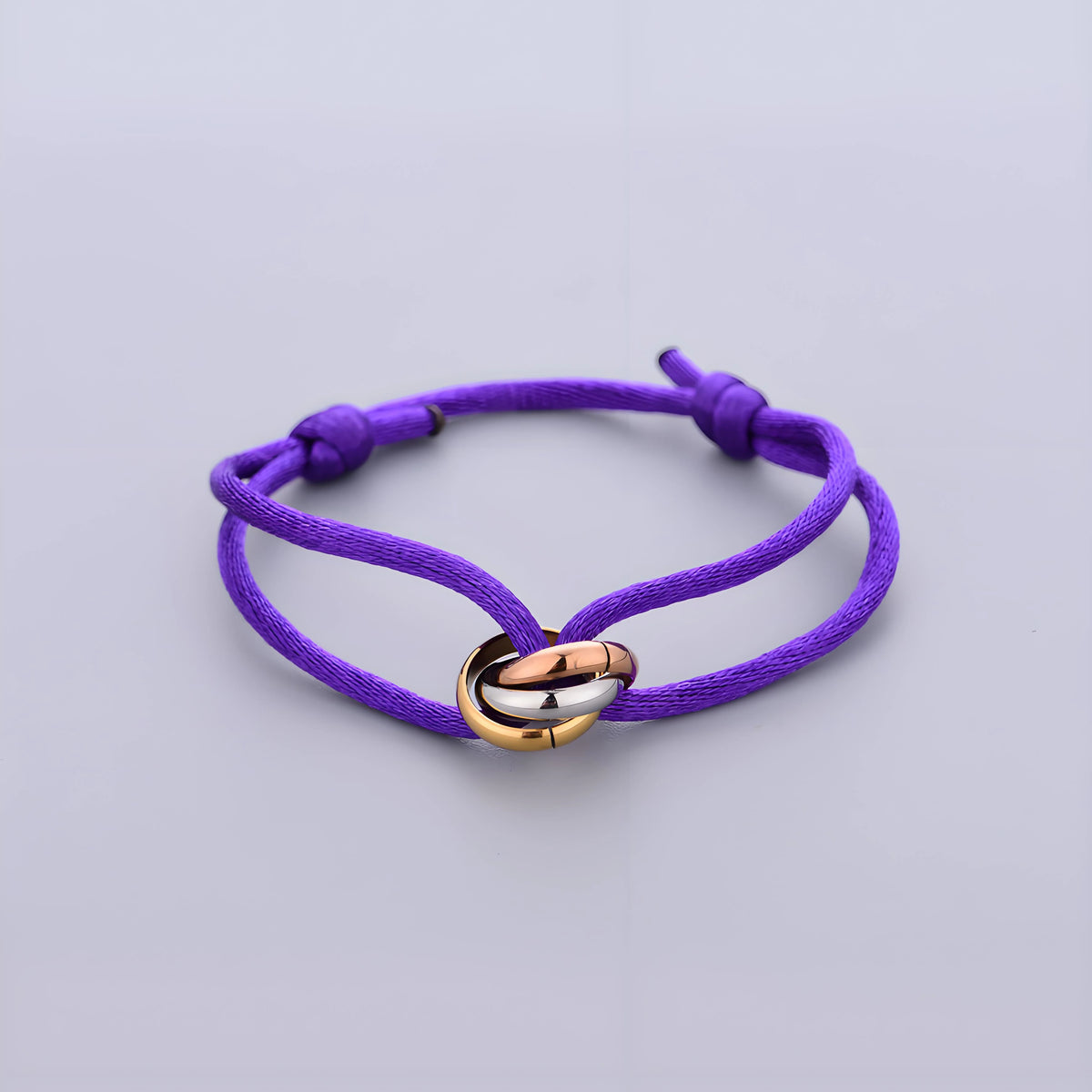Trinity Bracelet Stainless Steel Circle Women's Bracelet Different Colors of Rope Classic Popular Tricolor GradientJewelry