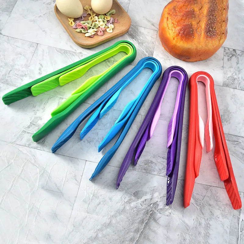 JCD 3pcs Plastics Food Tong Kitchen Tongs Non-slip Cooking Clip Clamp BBQ Salad Tools Grill Kitchen Accessories
