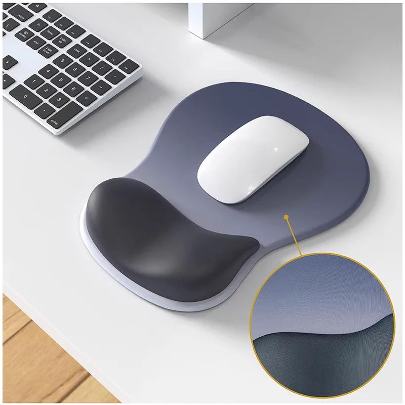 Comfortable Mouse Pad with Gel Wrist Rest Ergonomic Mouse Pad for Pain Relief Smooth Wrist Support Surface and Non-Slip PU Base