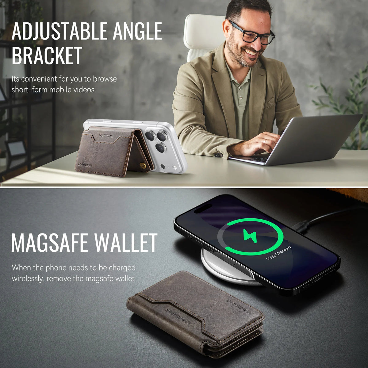 MagSafe Wallet RFID Blocking Magnetic Card Holder