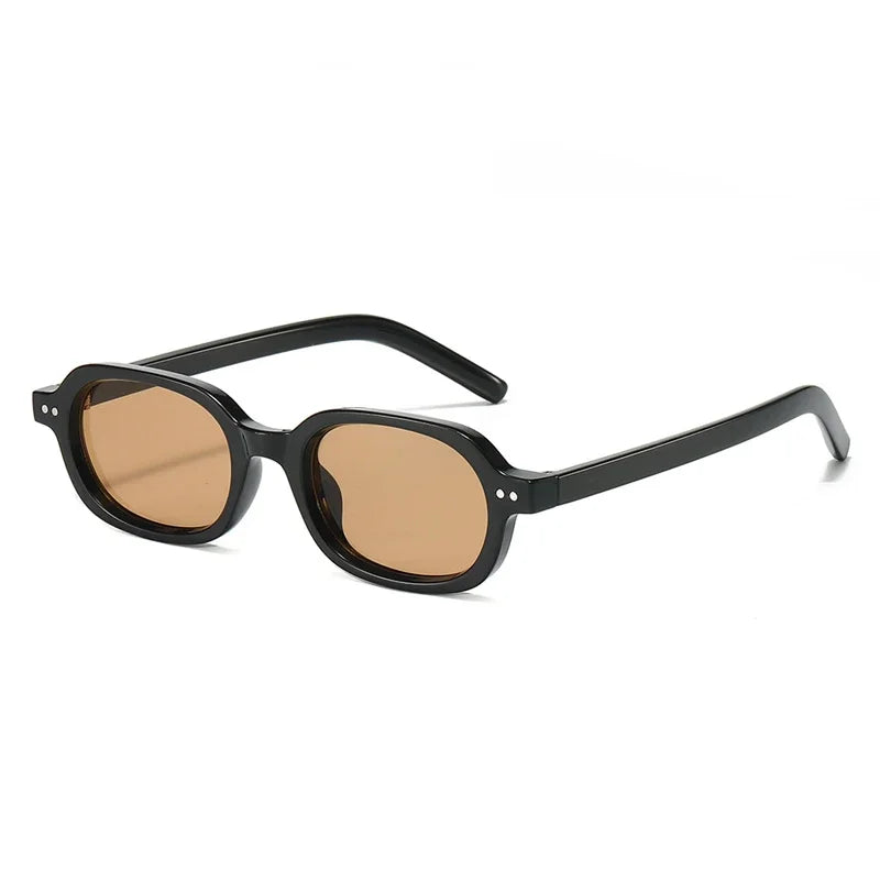 SO&EI Retro Small Oval Sunglasses Women Shades UV400 Fashion Rivets Men Jelly Color Gradient Punk Sun Glasses