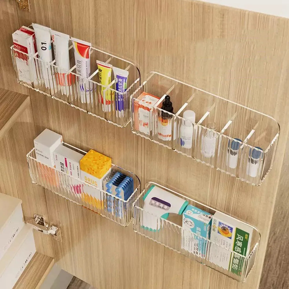 1 piece - Multi functional wall mounted storage box - suitable for storing daily medicines, cosmetics, lipstick, etc