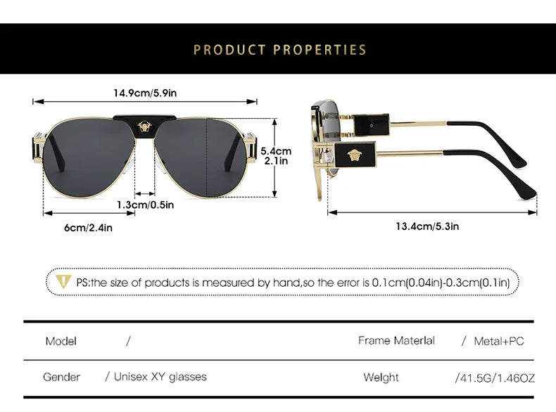 Classic Aviation Sunglasses Women Brand Designer Cattle Head Decoration Brand Designer Pilot Sun Glasses UV400