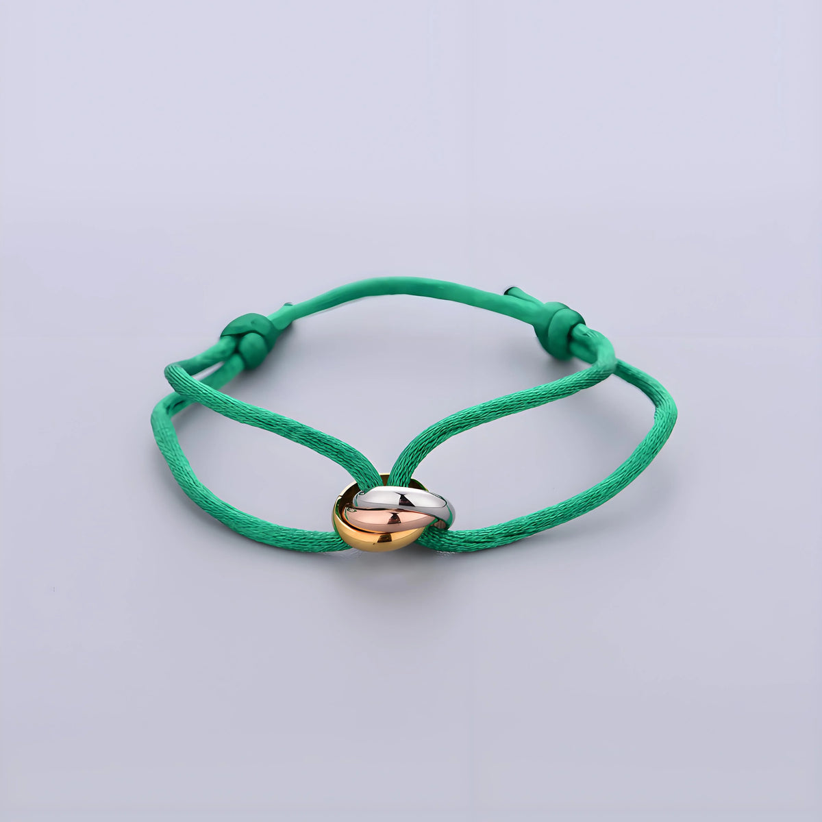 Trinity Bracelet Stainless Steel Circle Women's Bracelet Different Colors of Rope Classic Popular Tricolor GradientJewelry
