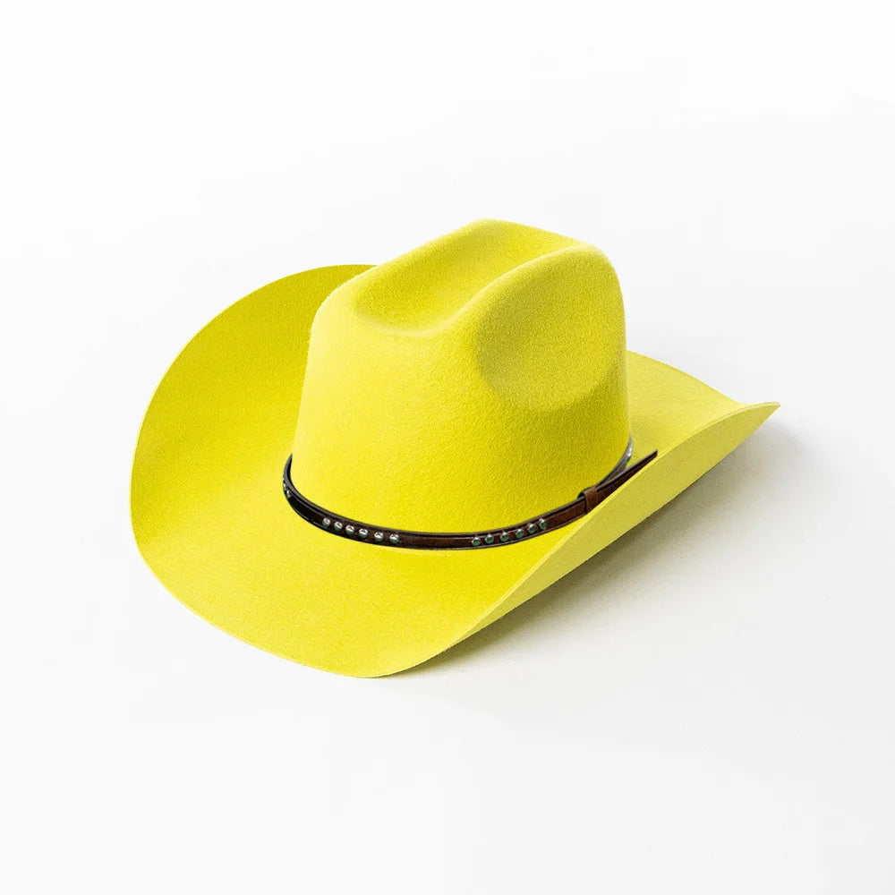 USPOP Autumn Winter Western Cowboy Hat Unisex Casual Studded Wool Felt Hat with Belt  Large Size Fedora Available in Sizes S-XL