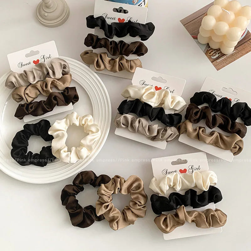 Elegant Satin Hair Scrunchies for Women Softer Than Elastic Bands Hair Rope Girls Elegant Strong Ponytail Hair Ties Accessories