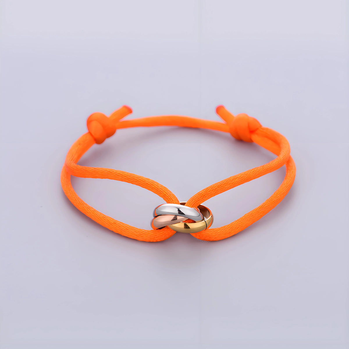 Trinity Bracelet Stainless Steel Circle Women's Bracelet Different Colors of Rope Classic Popular Tricolor GradientJewelry