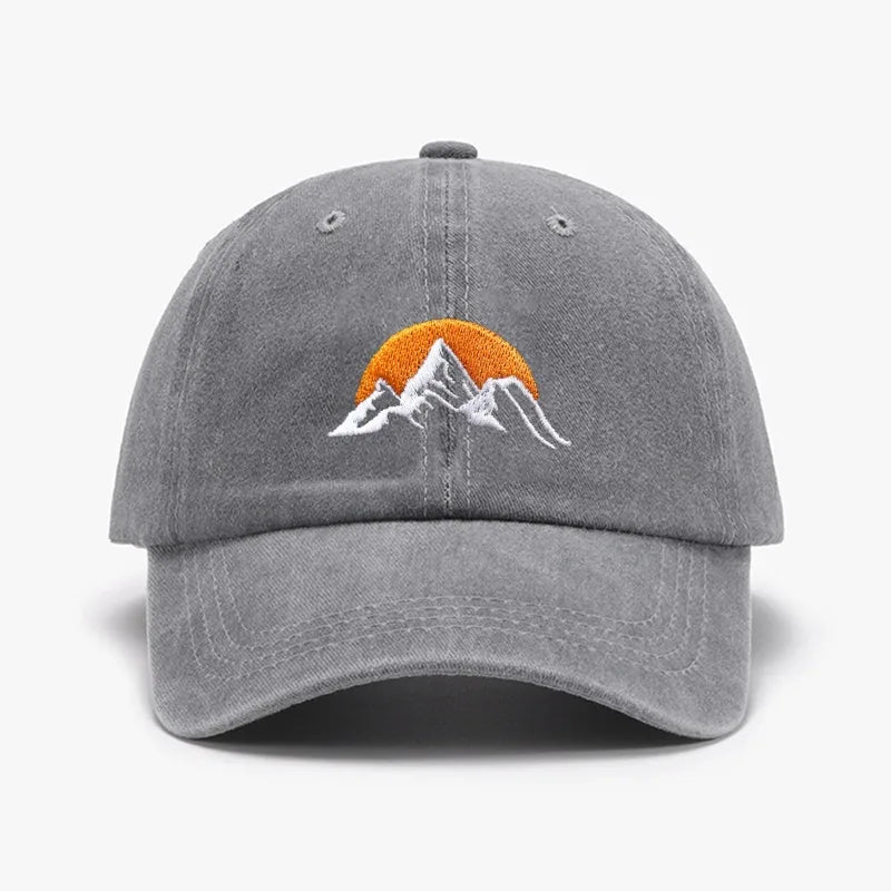 1pc Unisex Embroidered Sunset Baseball Hat,washed  Adjustable Outdoor Casual Sport Trucker Hat,Suitable for Daily Wear,commute