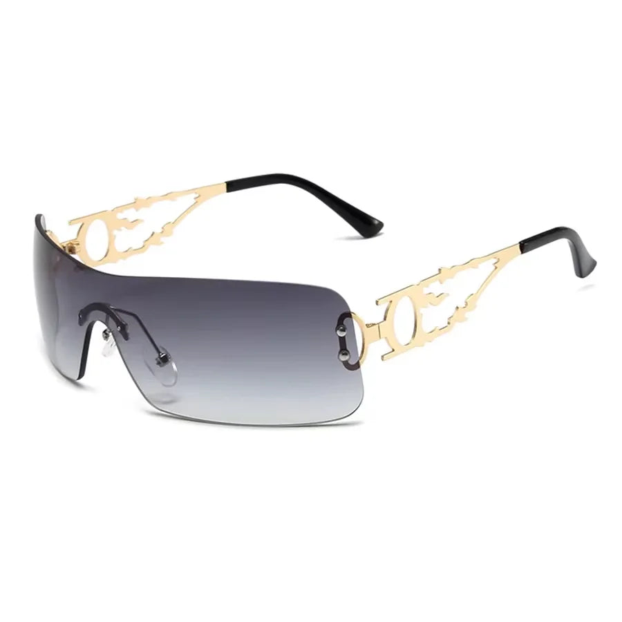 New Fashion Rimless Y2K Sunglasses Women Men 2026 High Quality Trending Product Rave Party Festival Oculos De Sol UV400