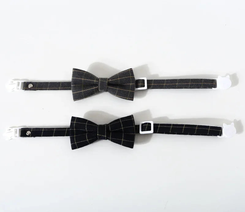 Breakaway Cat Collar with Bell Adjustable Kitten Cat Collars Cat Accessories Pet Supplies Puppy Bow Tie for Small Dogs