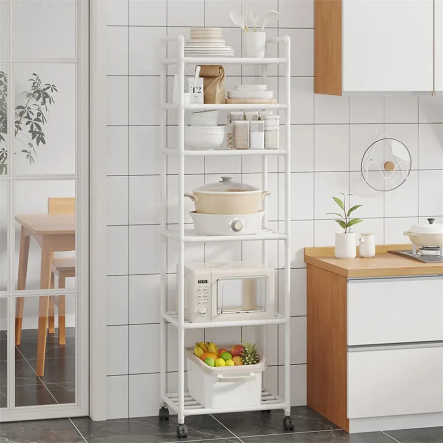 Multi-Layer Kitchen Rack Floor To Floor Storage Rack Household Microwave Stove Shelves Multi Scene Tool Pot Rack Kitchen Storage