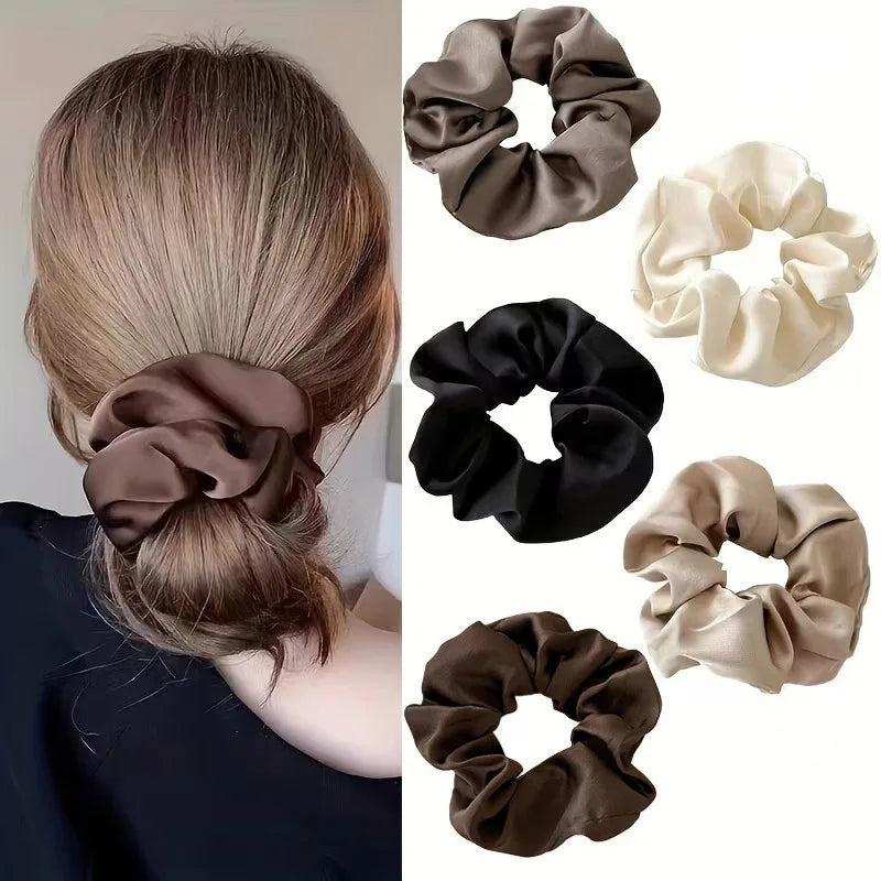 Elegant Satin Hair Scrunchies for Women Softer Than Elastic Bands Hair Rope Girls Elegant Strong Ponytail Hair Ties Accessories