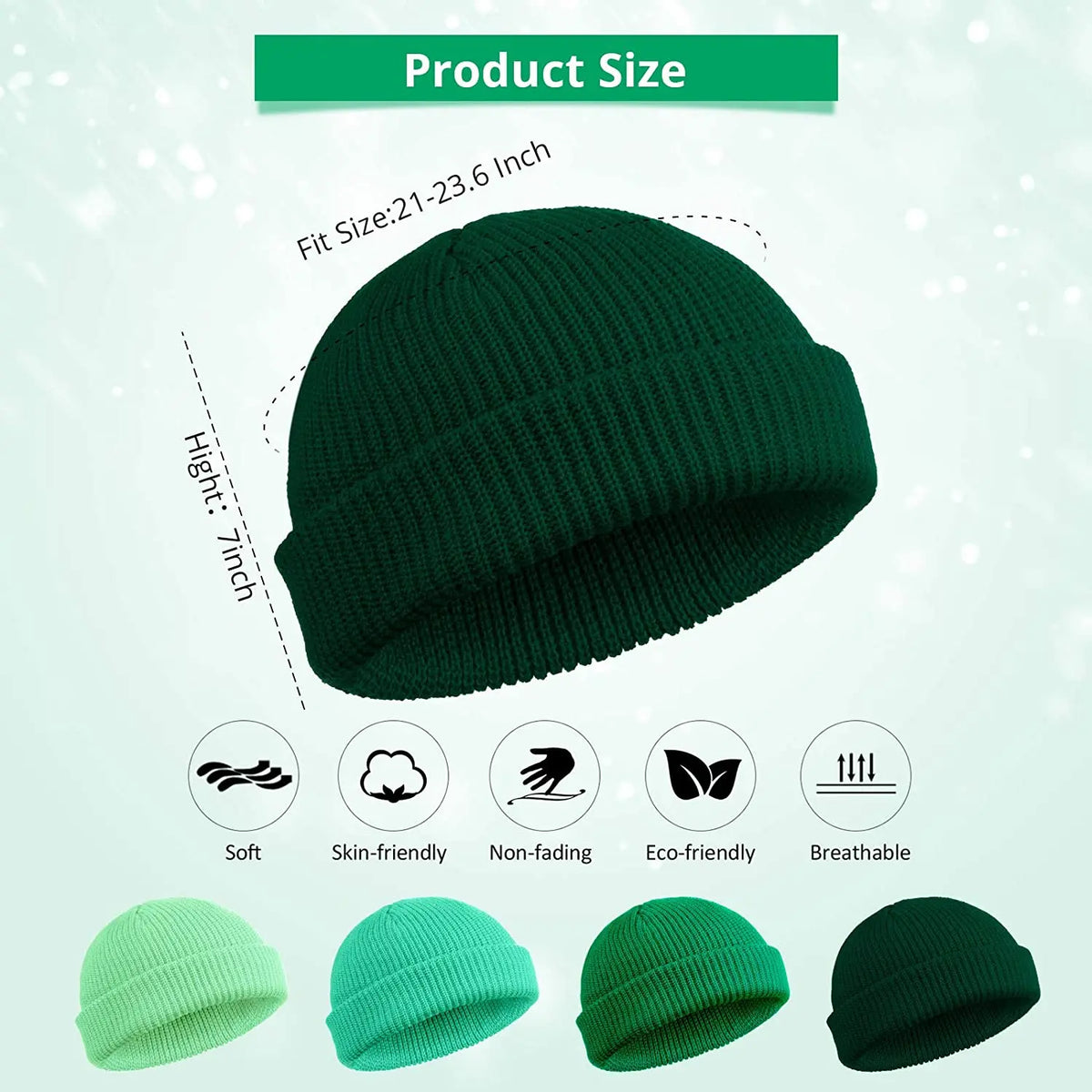 Beanie Knit Hats Fashion Men Boy Skullcap Sailor Caps Cuffs Retro Navy Short Hat Solid Color Unisex Winter Warm Cap Roll-up Edge