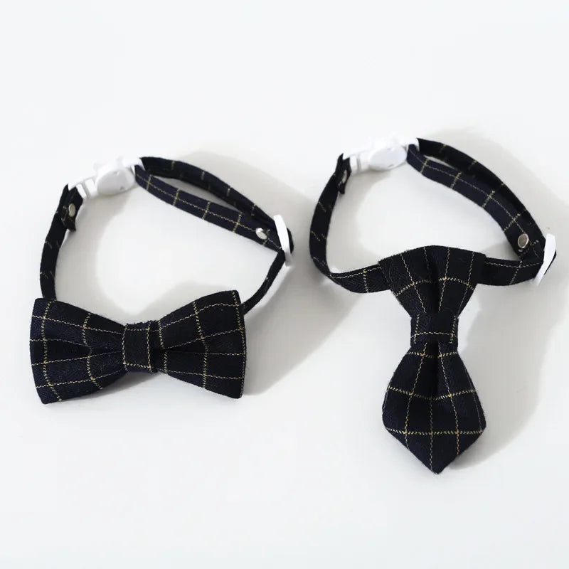 Breakaway Cat Collar with Bell Adjustable Kitten Cat Collars Cat Accessories Pet Supplies Puppy Bow Tie for Small Dogs