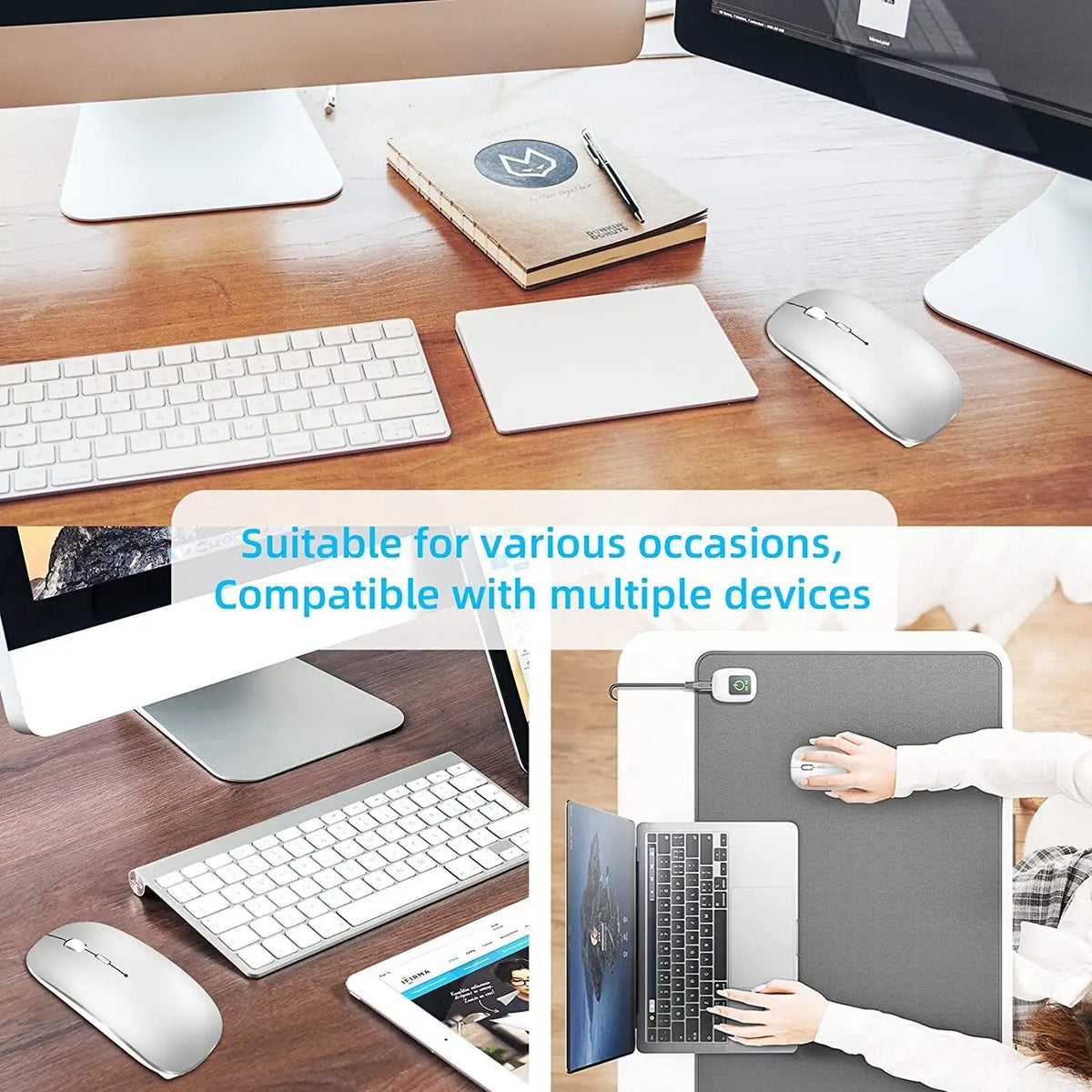 Slim Wireless Mouse 2.4GHz Optical Mice 1600DPI Gamer Office Quiet Mouse Ergonomic Design Mice With USB Receiver For PC Laptop