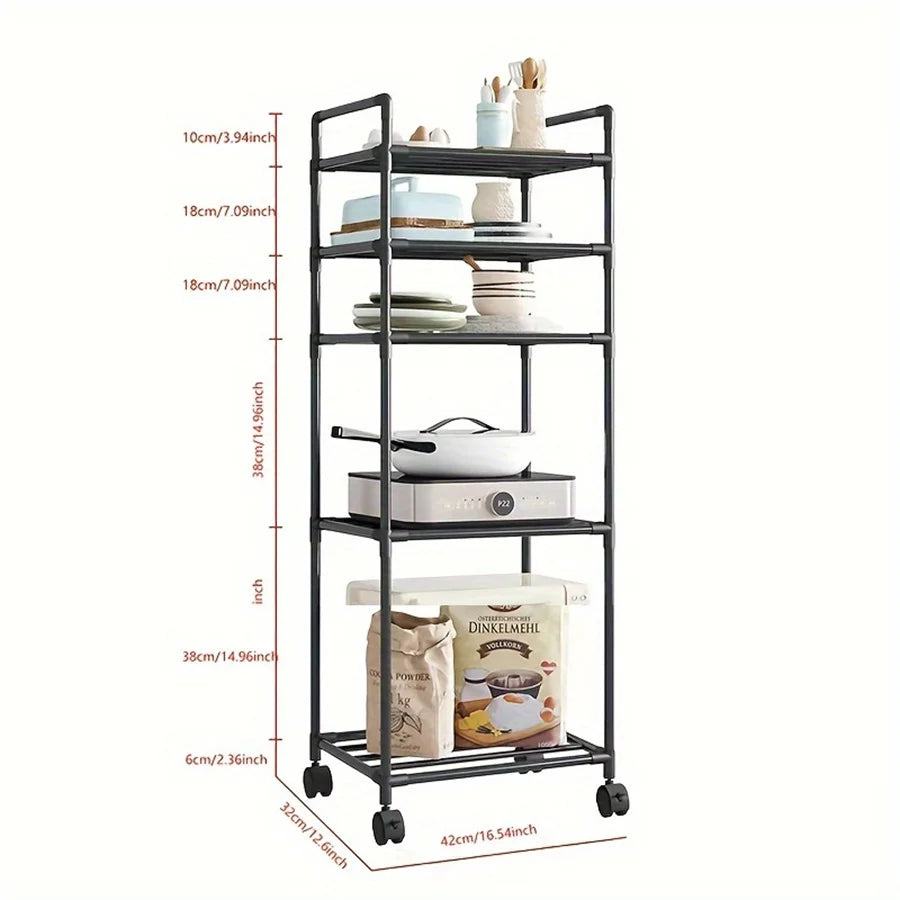 Multi-Layer Kitchen Rack Floor To Floor Storage Rack Household Microwave Stove Shelves Multi Scene Tool Pot Rack Kitchen Storage