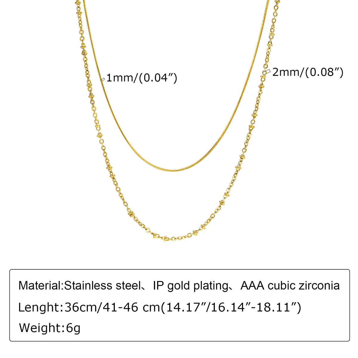 Women's Fashion Rugby Beads Chain Chokers Necklaces, Gold Color Stainless Steel Collar Necklace Gifts Jewelry To Girls Lover