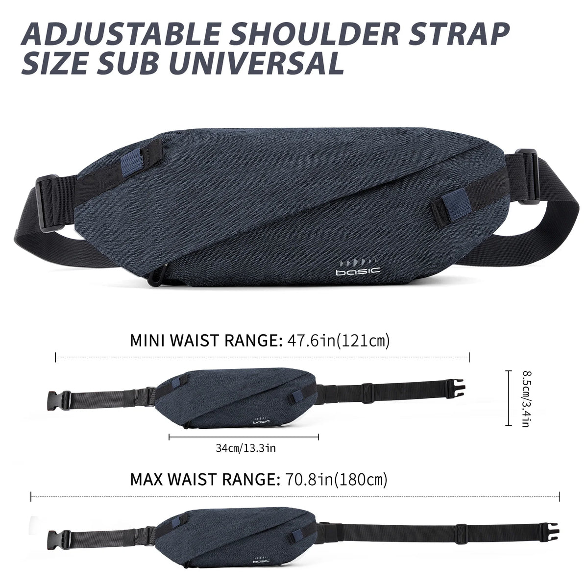 Anti-Theft Crossbody Sling Bag Waist Bag for Men Women, Small Backpack One Shoulder Bag, Chest Bag Sling Backpack for Sports