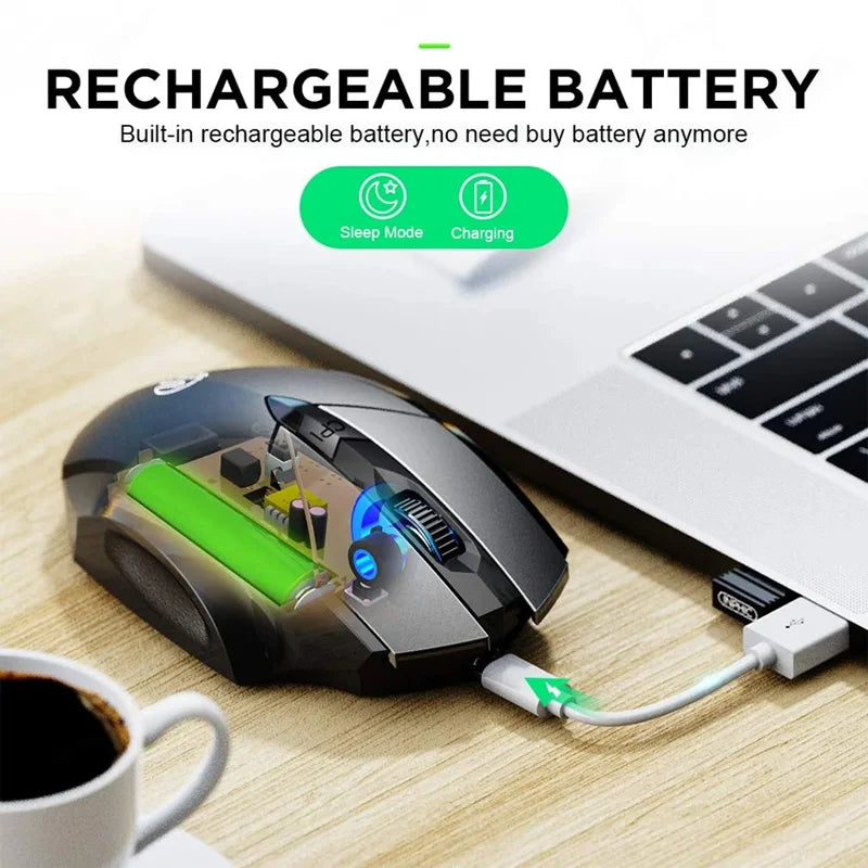 Inphic F1S Rechargeable 2.4G Wireless Mouse Office Mute Ergonomic And Skin-friendly Materials Support PC Laptop Tablet Universal