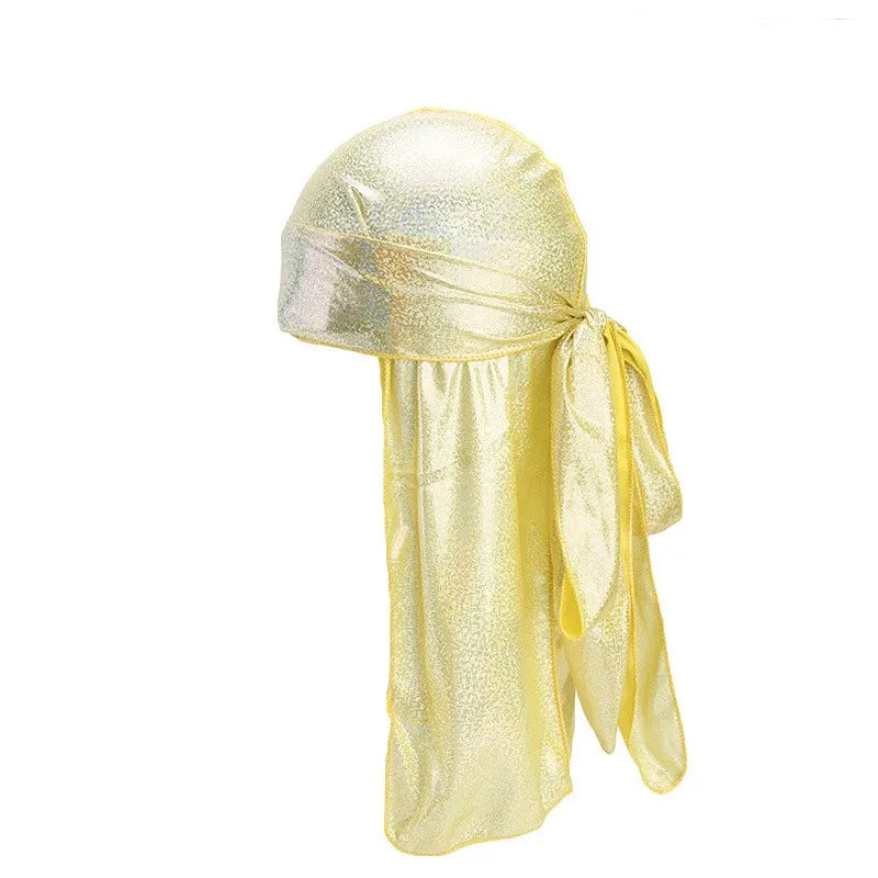 Satin Floral Printed Headband Scarves for Women Hair Accessories Mens Doo Rag Durag Long Tail Cap Bandana Turban Unisex Headwear