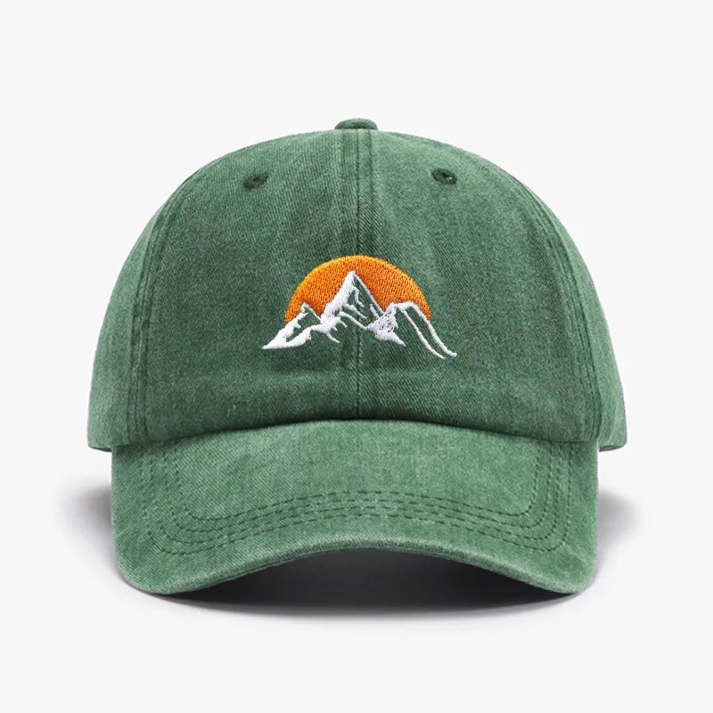 1pc Unisex Embroidered Sunset Baseball Hat,washed  Adjustable Outdoor Casual Sport Trucker Hat,Suitable for Daily Wear,commute