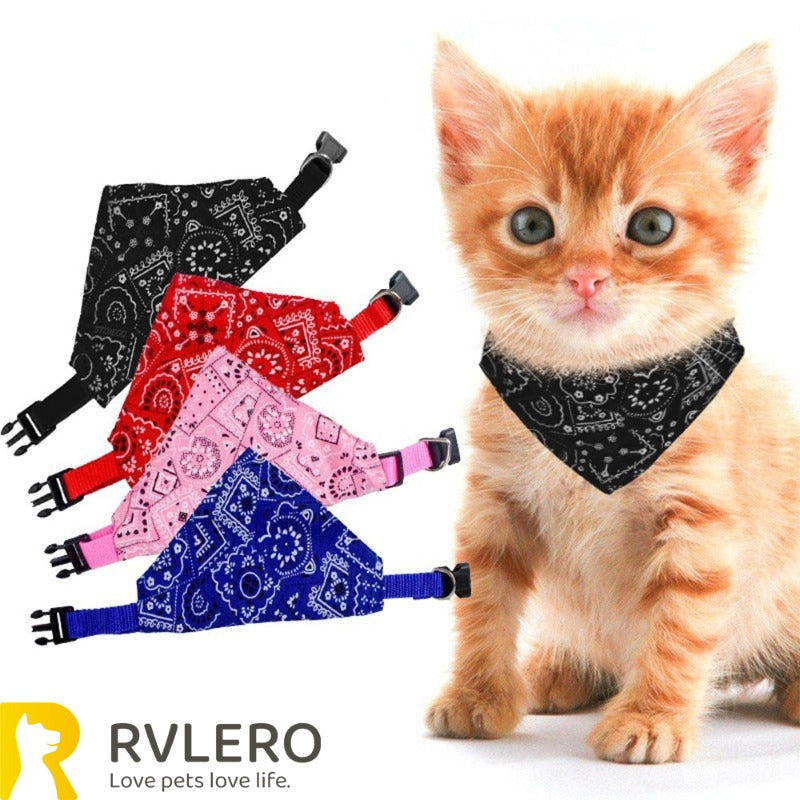 Pet Triangle Scarf Cat Dog Saliva Towel Printed Pets Dog Collar Adjustable Strap Kitten Puppy Saliva Neckerchief Pet Supplies