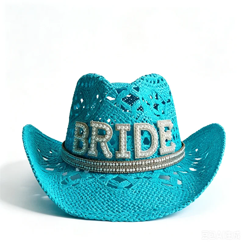 Bridal Malan Flower Style Cowboy Hat All Kinds of Hats for All Seasons Summer Beach Hat Elegant Cowboy Hat Pearl Accessories