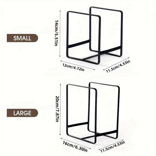 Small countertop tableware drying rack stand with black metal frame and open sides