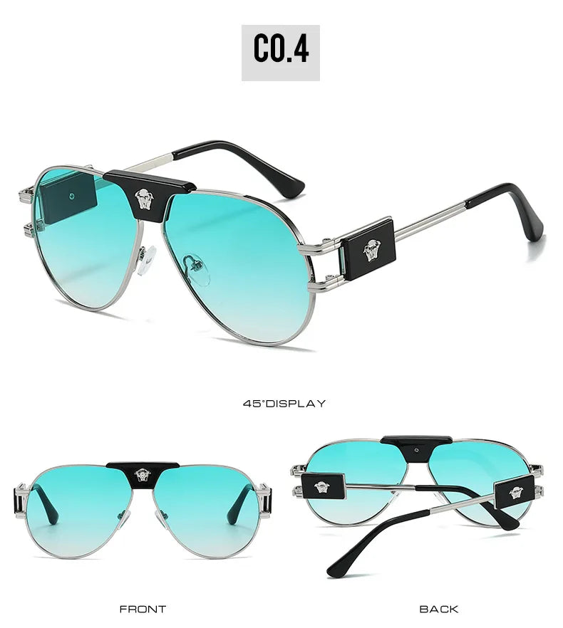 Classic Aviation Sunglasses Women Brand Designer Cattle Head Decoration Brand Designer Pilot Sun Glasses UV400